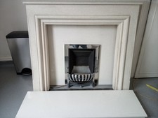 Fireplace Surround and Hearth / Back Panel With Gas Fire