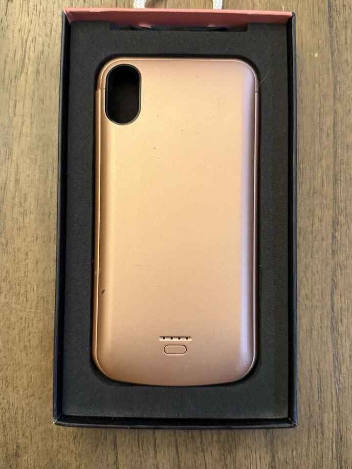 FUNDA ELÉCTRICA para iPhone X/XS Respaldo Batería Externa Estuche de Carga Rosa Foto 3 de 4
