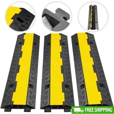 3 Pcs 2-Cable Rubber Electrical Wire Cover Protector Ramp Snake Cord Vehicle