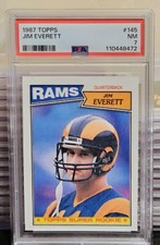Jim Everett 1987 Topps RC Rookie Card 145 PSA 7 NM. rookie card picture