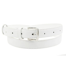 Women'S Skinny Leather Belt Solid Color Pin Buckle Simple Small Size Suit Busine