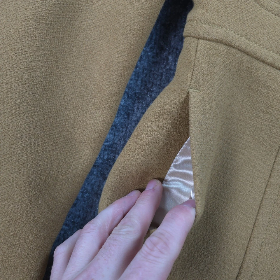 Chaqueta J Crew Mujer Talla 4 Marrón Nogal Dama Día Abrigo Italiano Doble Tela NUEVO Foto 2 de 4