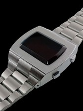 ELVIS WATCH 2 anni 70 vecchio stile vintage LED LCD DIGITALE raro orologio retrò P1 ARGENTO