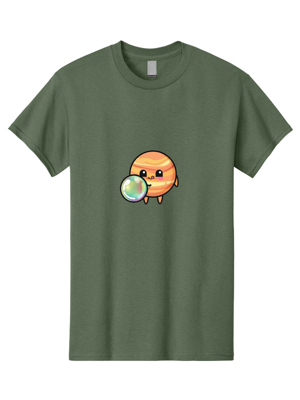 Jupiter-Blowing-Bubble Mens Graphic Tee, 100percent Cotton, Casual Summer Wear