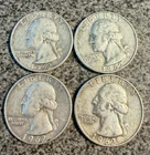 LOT OF 4 - 1962 D WASHINGTON QUARTERS 90% SILVER AS SHOWN