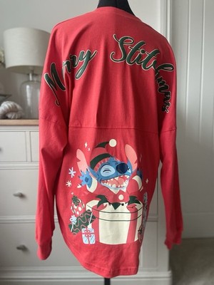 Walt Disney Official Spirit Jersey Lilo & Stitch Christmas Top Red Size M World
