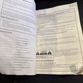 SEGA Saturn Model 2 System Console Official Authentic OEM Instruction Manual 