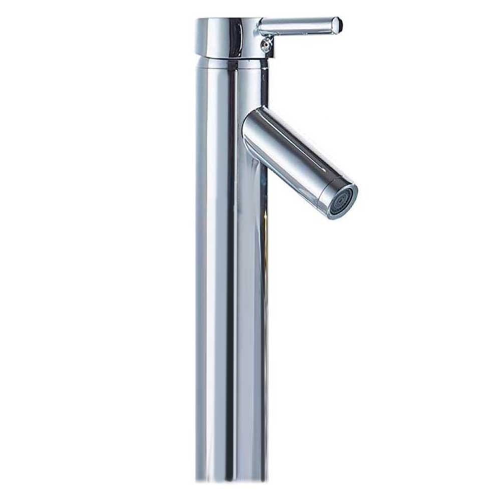 Mitigeur lavabo haut à long bec chromé style moderne