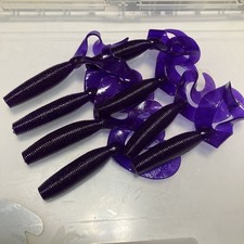 8 Un, Color Gary Yamamoto Fat Double Tail Grub, Grape