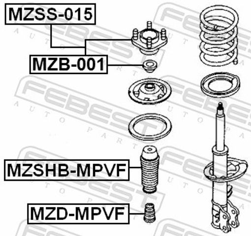 Fits FEBEST MZB-001 FRONT SHOCK ABSORBER BEARING