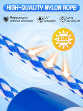 16Ft Pool Safety Rope with Floats - Effective Visibility Floating Rope Divide...