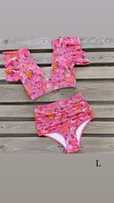 Large Floral High-Waisted Bikini Set with Ruffle Sleeves
