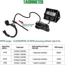Digital Inductive Tach Hour Meterrpm Gauge Meter Tachometer For Lawn Mower Scoo