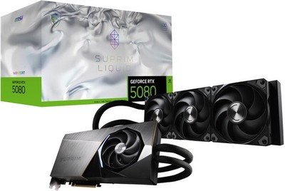 MSI RTX 5080 16GB GDDR7 NVIDIA SUPRIM Liquid SOC 2760 MHz Graphics Card