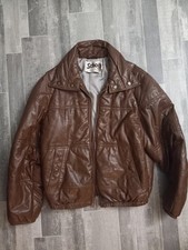 VTG Schott Bros. Sportwear Brown Leather Jacket mens Size 42 Made in USA