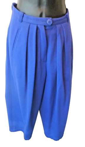 Sonia Rykiel, Sonia Rykiel Crop Pants Vintage Royal Blue Wool Wide Leg Size 36 4-6