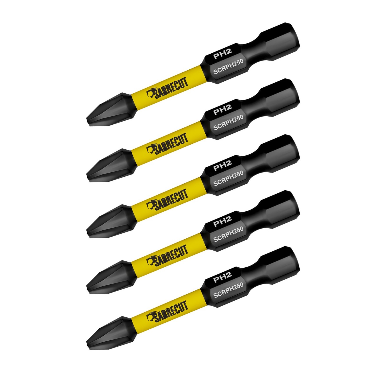 SabreCut Impact Bits PH2 50mm x 5 - Milwaukee DeWalt Professional