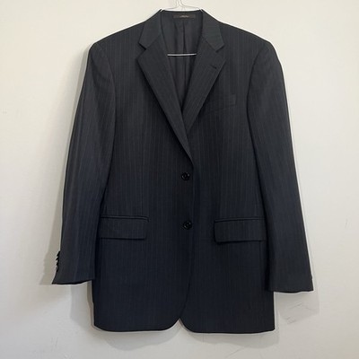 Joseph Abboud Men's Mark Shale Wool Super 120's Sport Coat Blazer Black Size 40L