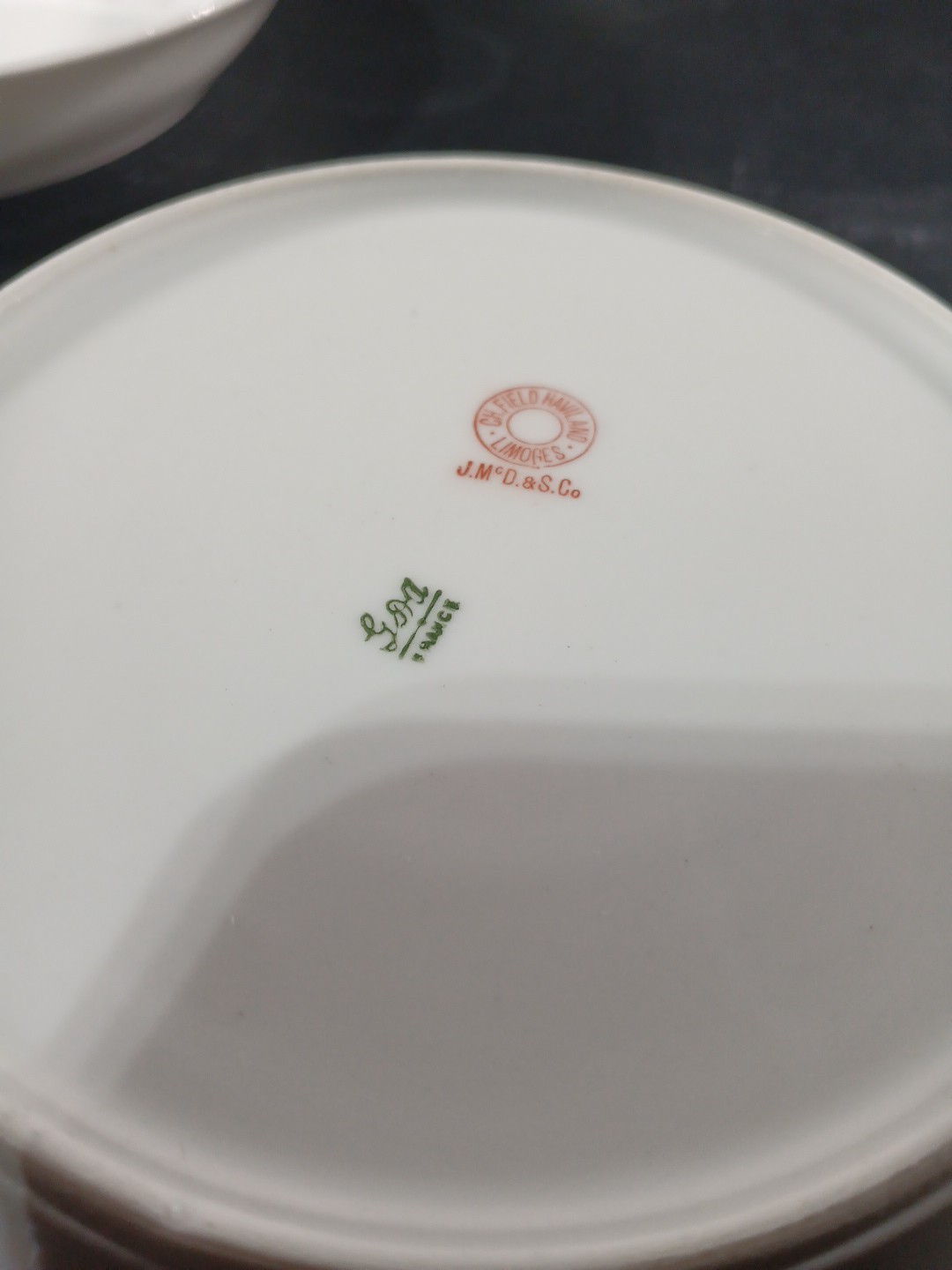 Vtg CFH Charles Field Haviland Limoges purple flowers 3 Soup/Saladbowls 7 1/2"