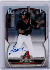 Juan Corniel 2023 Bowman Chrome 1st Refractor Auto /499 #CPA-JCL Diamondbacks RC