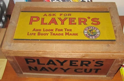 VINTAGE ORIGINAL PLAYERS NAVY CUT CIGARETTE BOX SHIPPING CRATE - Image 1 of 4