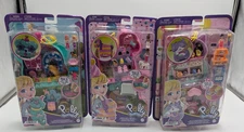 3 Pack Polly Pocket Compact Cases w/ Micro Girl Toy Dolls Doggy Cat  Pinata