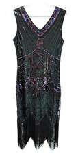 Babeyond SZ S Style Gatsby 20's Flapper Glitter Beaded Cosplay Dress Cocktail