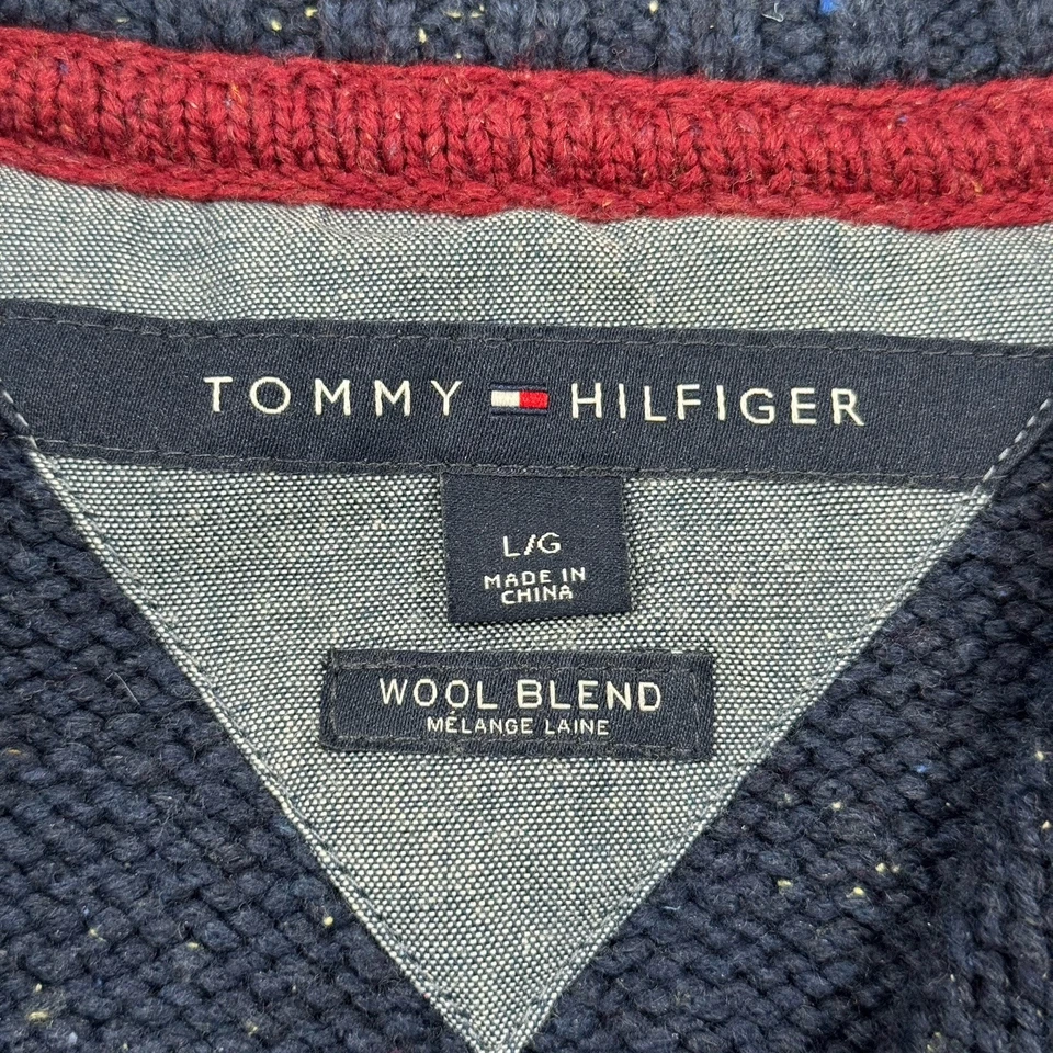 Tommy Hilfiger Jumper Pullover Wool Silk Fair Isle Sweater Men’s Large - Image 3 of 4