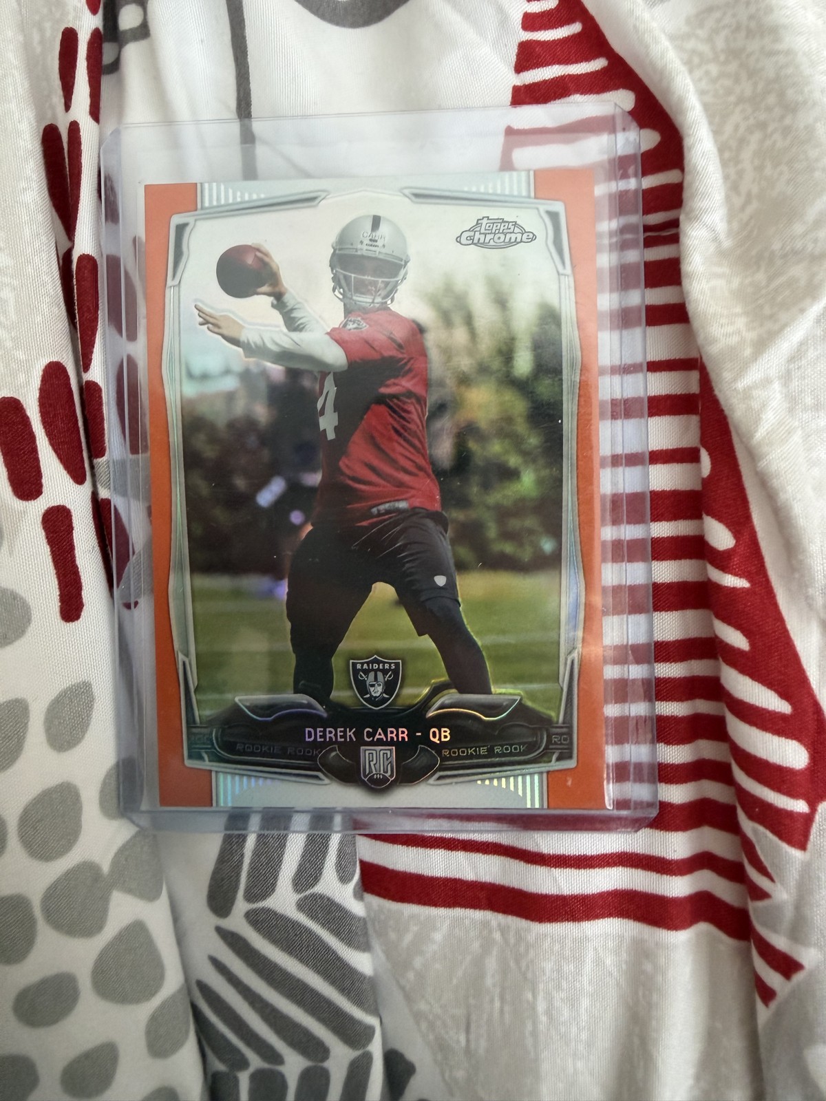 2014 Topps Chrome - Derek Carr #115 Orange Refractor (RC)