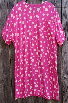 Vintage Polka Dot Kleid Pink Crem Punkte Boho Maxikleid Unikat Handmade 50 52 54