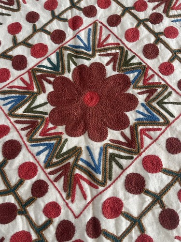 Antique Vintage Uzbek Embroidery Suzani Bed Cover Table Cloth Throw172x149cm 18 - Picture 8 of 18