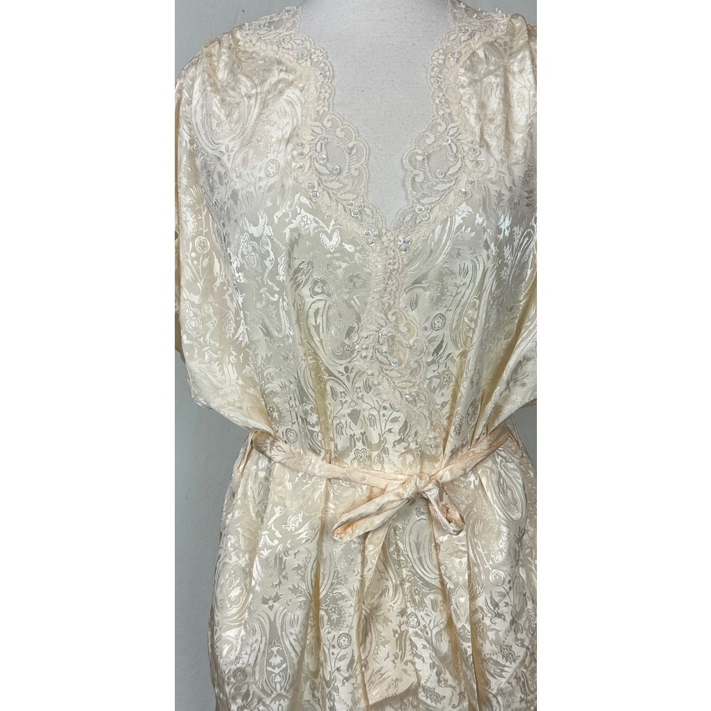 Delicates Medium Polyester Cream Beaded Lace Trim… - image 4