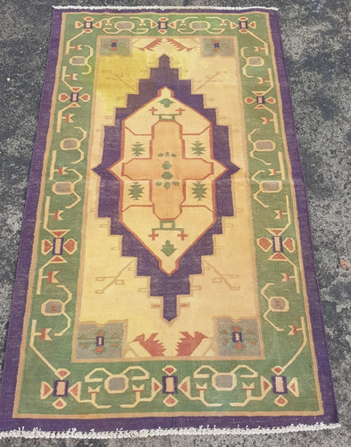 Vintage Traditional Handmade Epic Turkish Style Cotton Kilim Floor Rug 157x95 cm