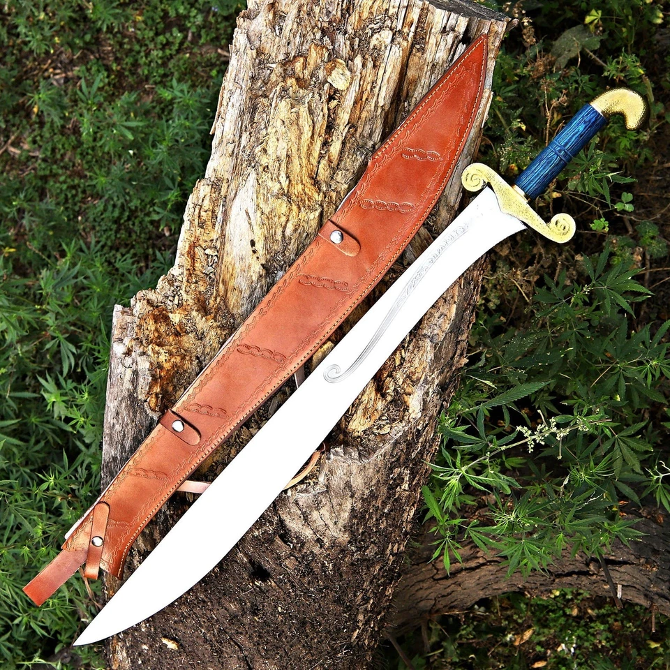 Espada Vikinga Hecha a Mano Hojas de Acero Inoxidable Espada Medieval Afilada Lista para Batalla. Foto 3 de 4