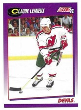 CLAUDE LEMIEUX 1991-92 SCORE CARD NEAR MINT+ CONDITION