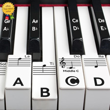 Piano Key Stickers for 88/76/61/54/49 Keys, Removable Piano Stickers