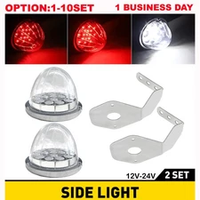 New Watermelon Mount Brackets +  LED White Light Signals Marker Lamp Clear Lens