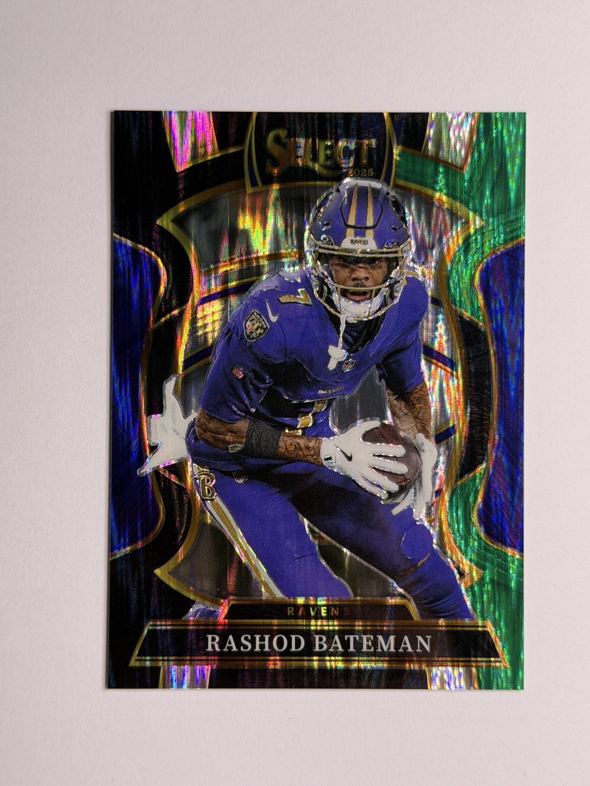 2025 Panini Select - Concourse Rashod Bateman #62 Black & Green Shock Prizm