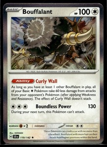 Bouffalant SV07: Stellar Crown 119/142 LP Pokemon TCG | Buy10 Get10 Free