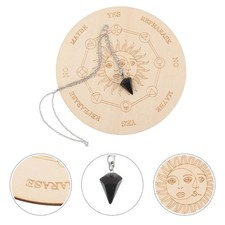 1 Set Pendulum Board Wood Altar Board and Metaphysical Dowsing Necklace