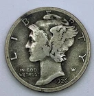 1926 D Mercury Dime 90% Silver Denver Mint Fine F USA Coin