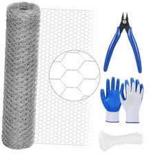 GlikCeil 48 in x 100 ft Chicken Wire Fencing Mesh, Metal 48 in X 100 ft Silver