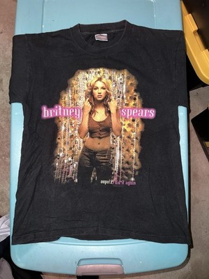 Vtg Britney Spears T-Shirt Size MED Oops I Did It Again Tour 2000 Y2K All Sport