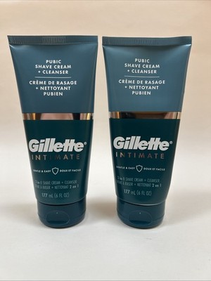Gillette Intimate 2 in 1 Pubic Shave Cream + Cleanser 6 oz (2 pack)