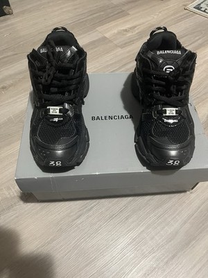 Balenciaga Runner Black Lace-Up Low Top Logo Athletic Sneaker, Men s