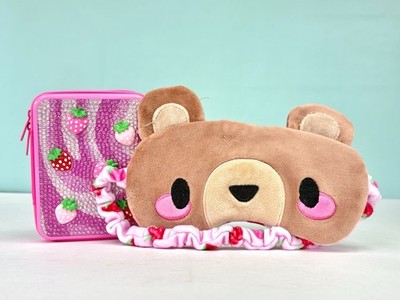 Claire s Strawberry Makeup Set w/ Eyeshadow, Lip Gloss, Lipstick and Eyemask