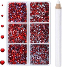 8000pcs Hotfix Rhinestones Flatback,Rhinestones for Crafts Clothes Mixed 6 Si...
