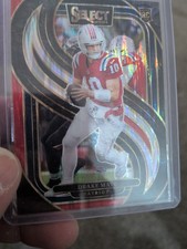 2025 Select Drake Maye Rookie Premier Level  Black And Red Shock Prizm