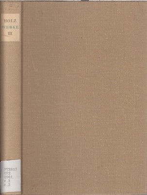 Arno Holz Werke Volume 3 Phantasus IV By Holz, Arno