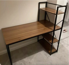 Rustic Computer Desk Storage Shelves Workstation Gaming Writing Table PC Study